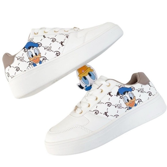 Disney Donald Duck White Low-Top Sneaker Women  6, 7 & 8 - Picture 4 of 11